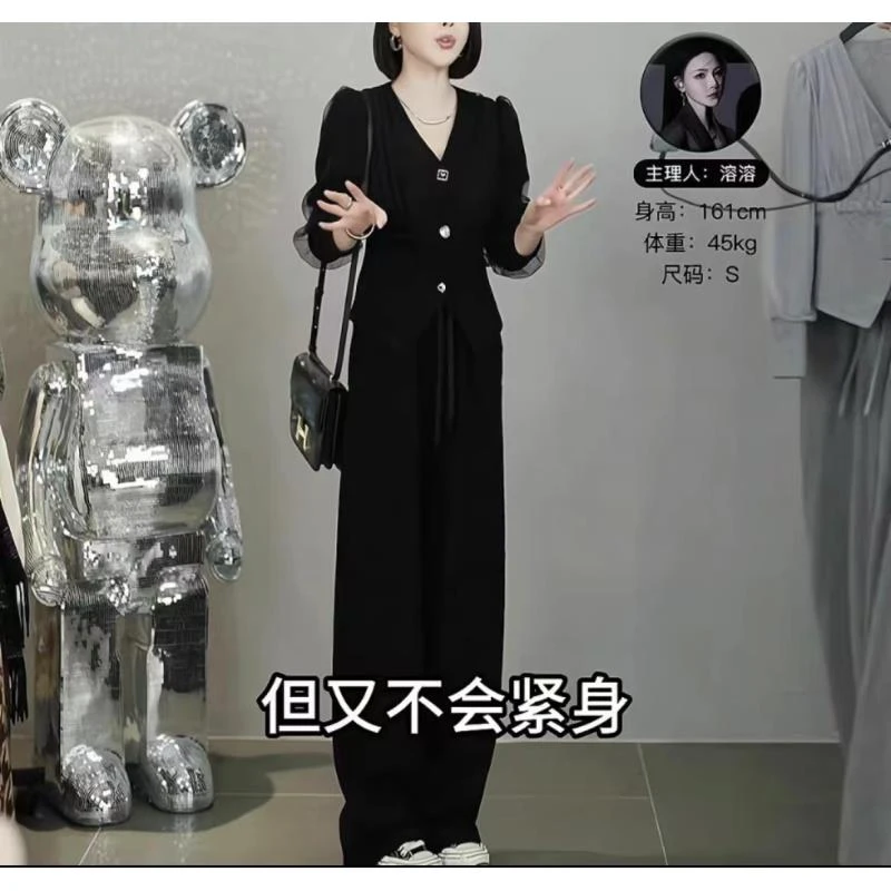 编号445--秋装搭配一整套休闲针织衫套装休闲裤女秋冬气质两件套
