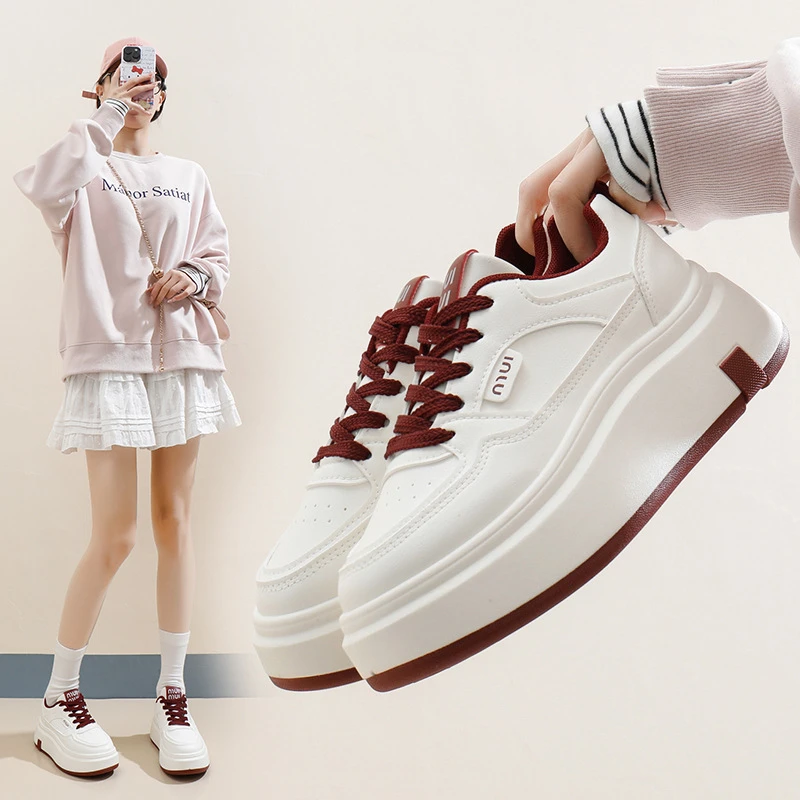 2025春季小白鞋新款韩版ins女学生厚底增高运动板鞋休闲街拍