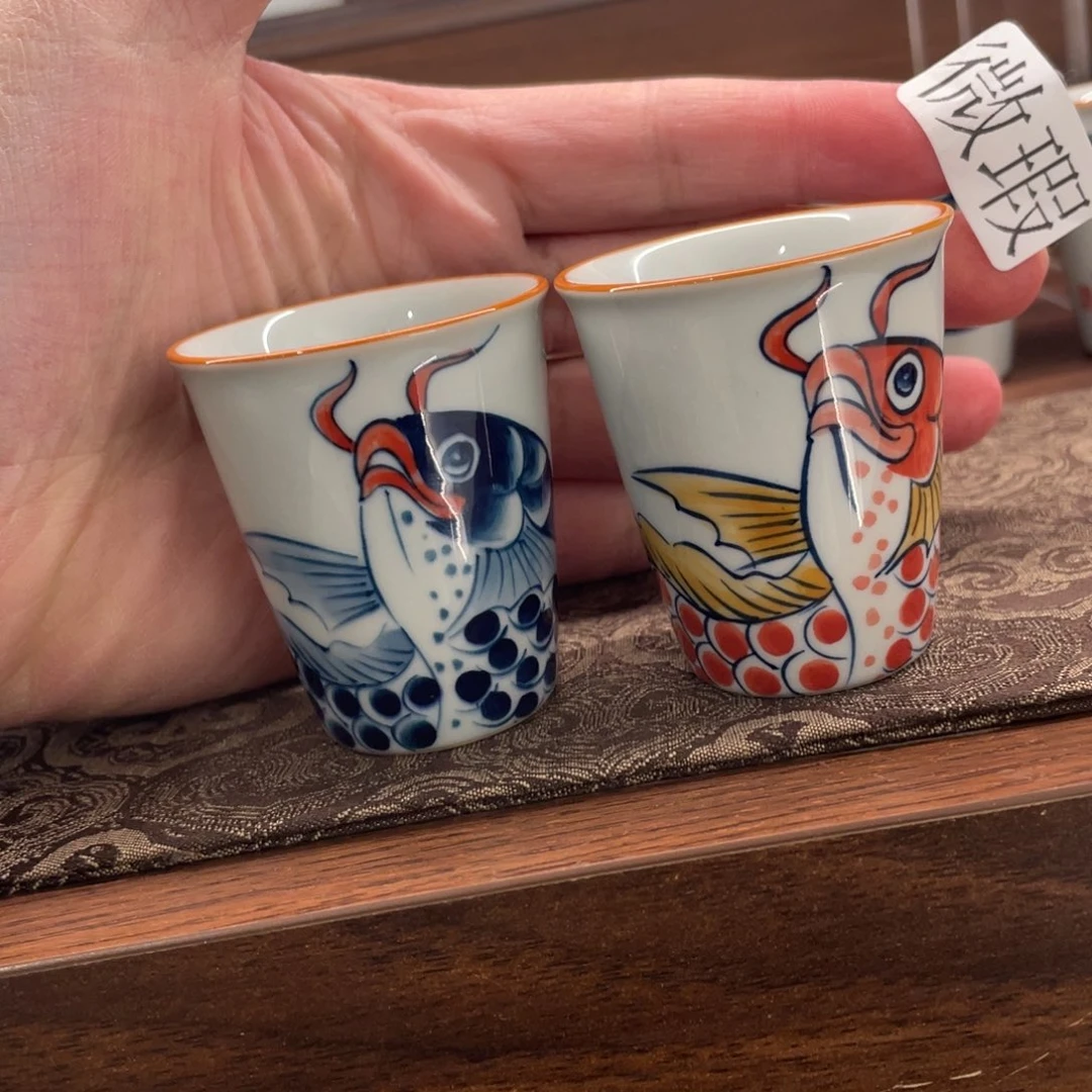 釉下手绘茶具微瑕