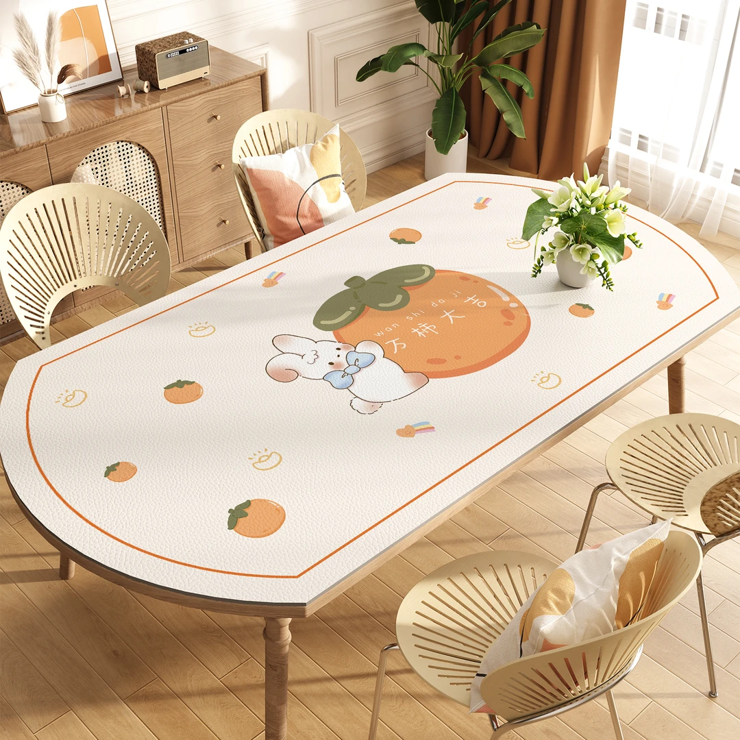 椭圆形餐桌垫简约轻奢高级感防烫桌垫隔热耐高温防水防油桌布