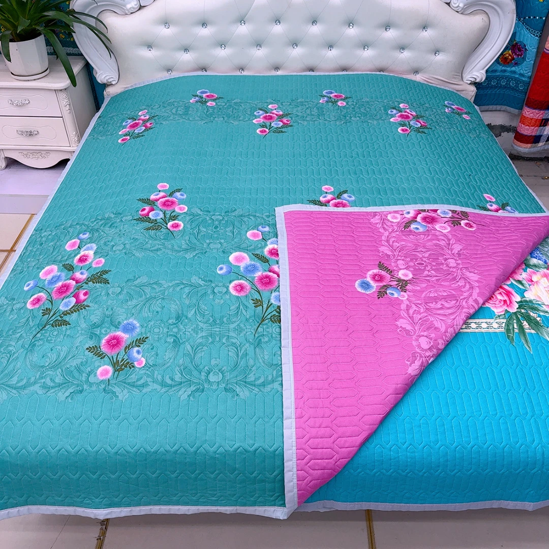 双面绗缝多功能机洗加厚床盖轻奢风四季通用榻榻米床单大炕盖防滑