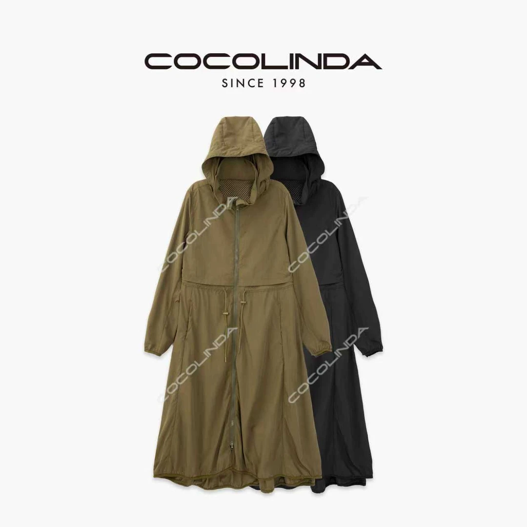 COCOLINDA | 户外运动宽松抽绳连帽中长款风衣C5333