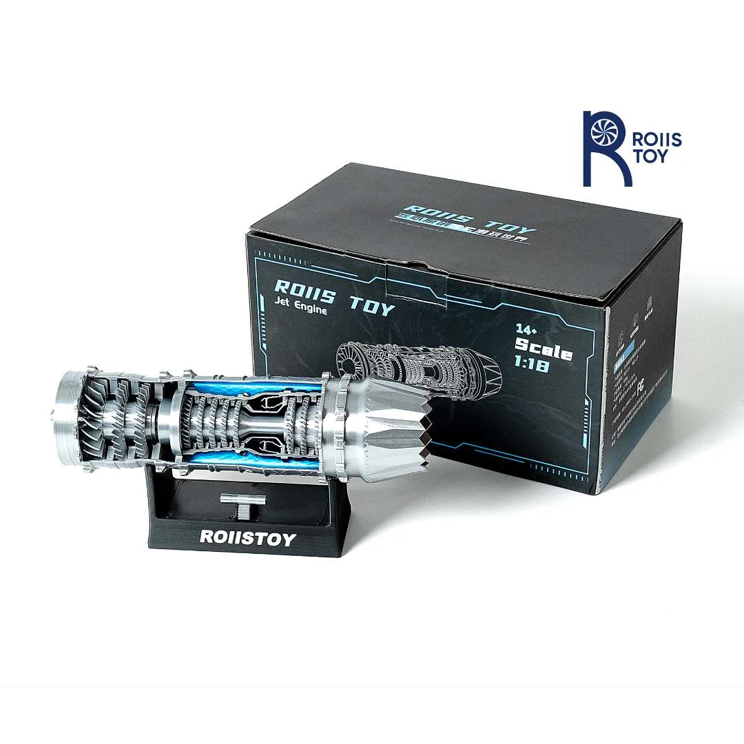 【ROIIS TOY】涡扇19飞机引擎模型 航空发动机 科学拼装电动玩具