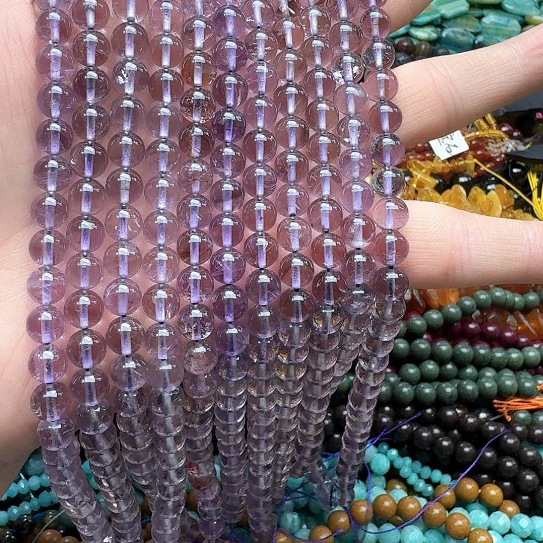 玛瑙/玉髓合金珠宝半成品一条7mm玻利维亚紫水晶