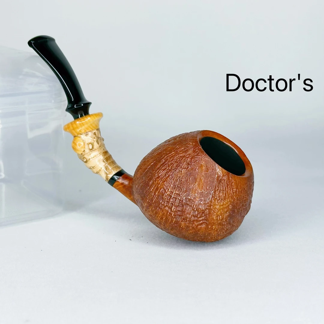 医生烟斗俄罗斯Doctors医生 自由河豚斗型石楠木手工烟斗竹节