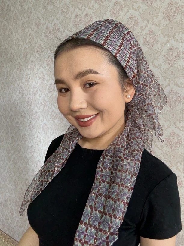 高档 薄款夏季拼色头巾