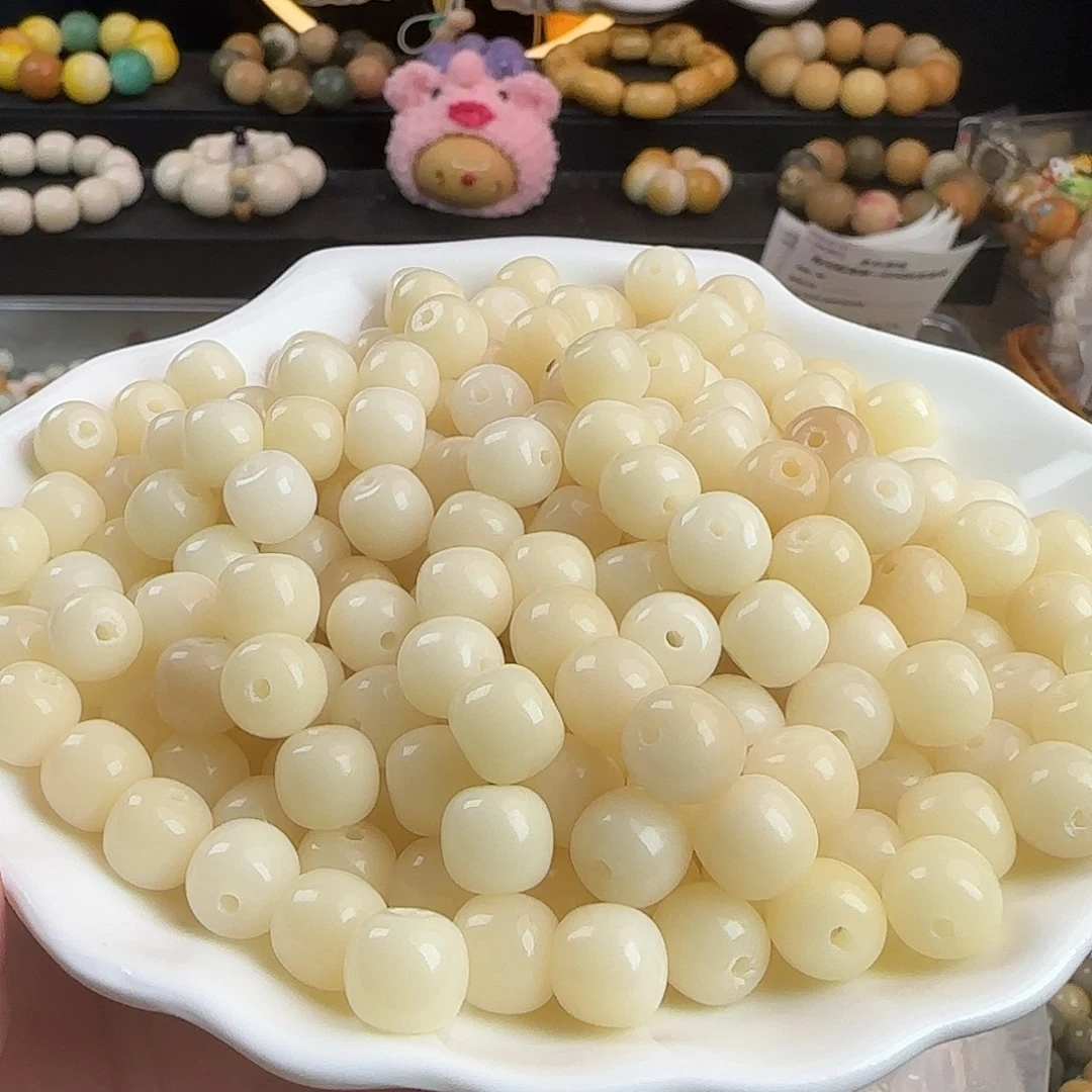 菩提根/象牙果手串卡10瓷玉白桶1000颗