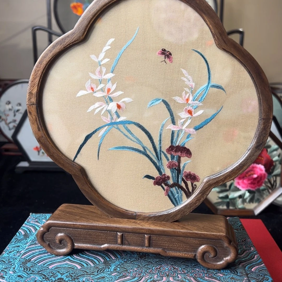 刺绣纯手工刺绣双面绣摆件