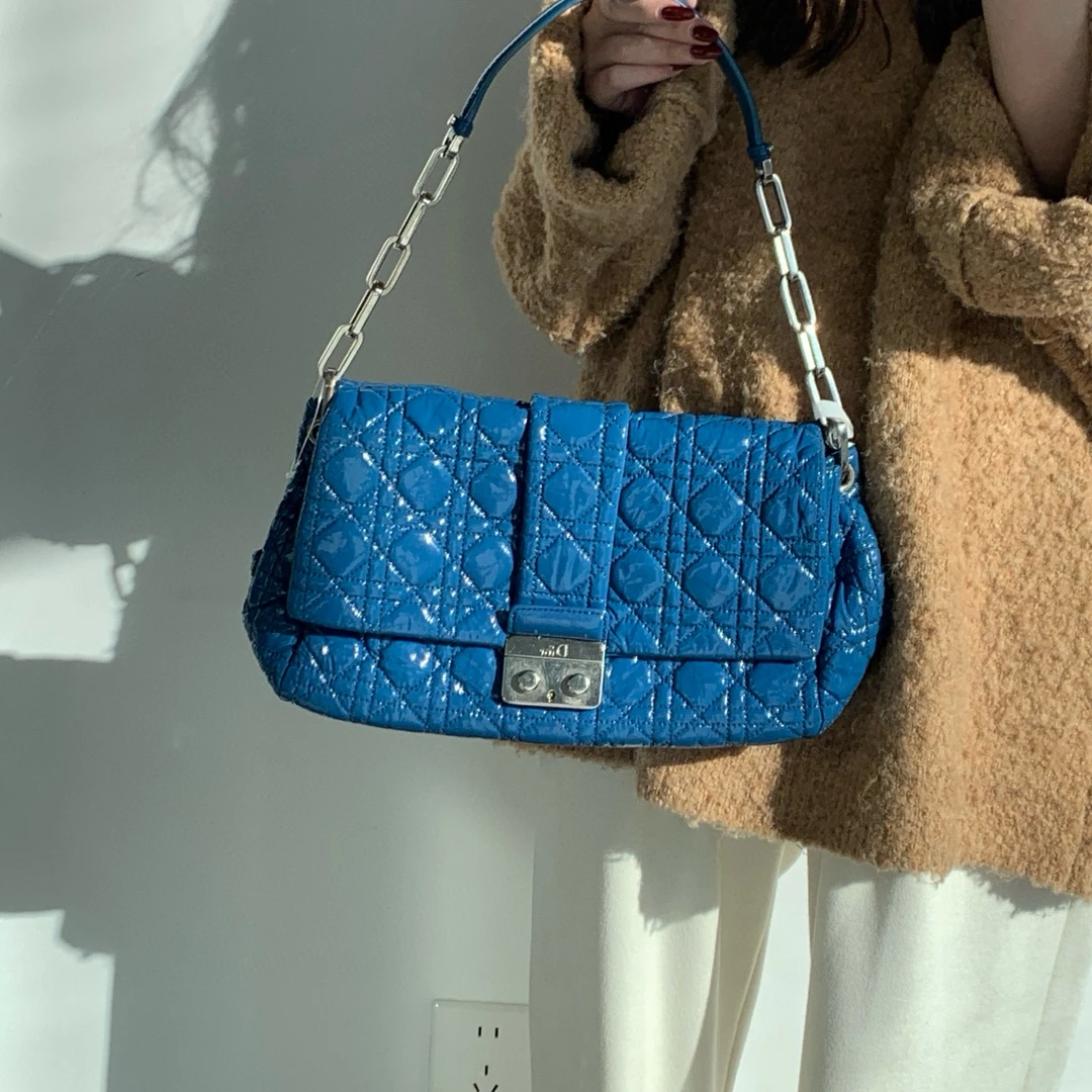 95新 DIOR/迪奥 dior 宝石蓝miss泡芙单肩包