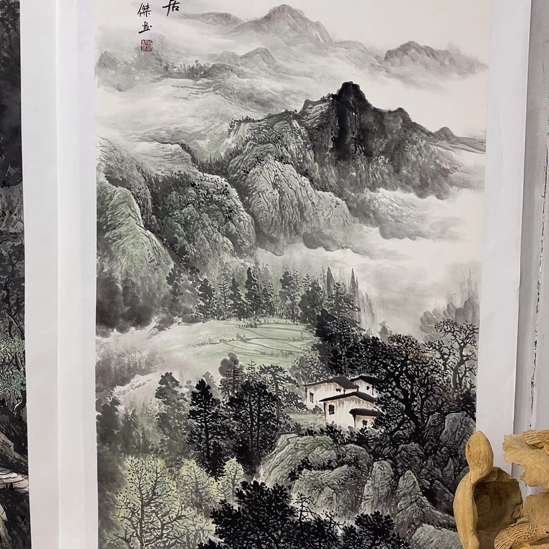 国画梁羽杰140/70青绿山水