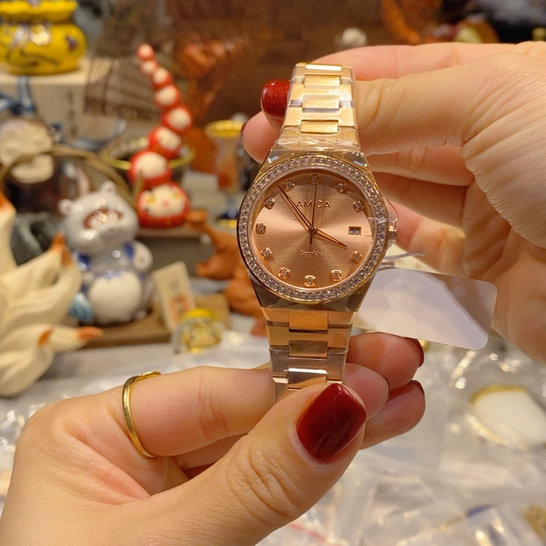 精钢小牛皮（革）精钢石英机芯-人工动能机芯