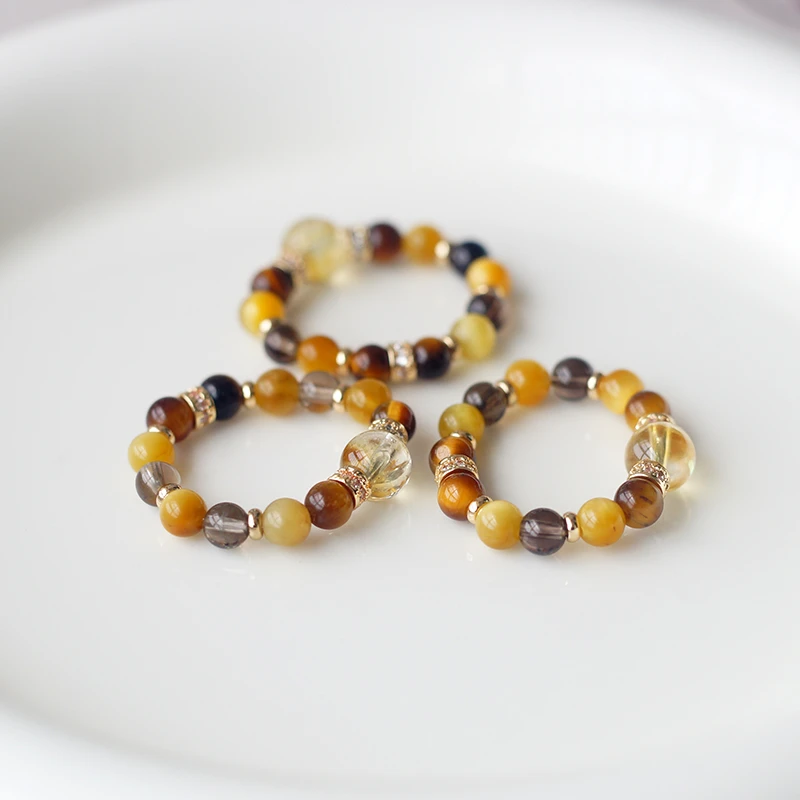 金霸大综合黄塔晶戒指戒指圈