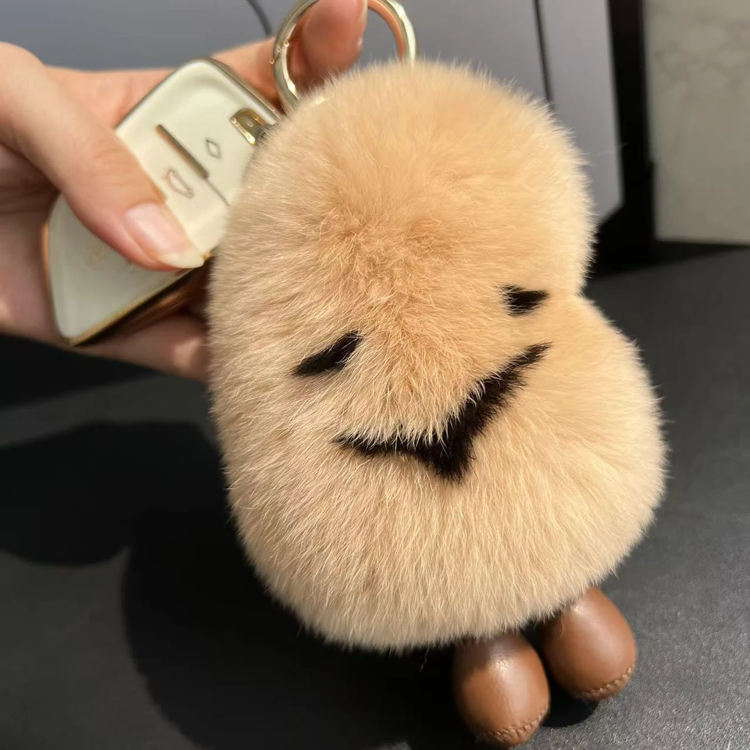 大群新款小土豆）獭兔毛小土豆钥匙扣挂件毛绒公仔玩偶包包挂饰