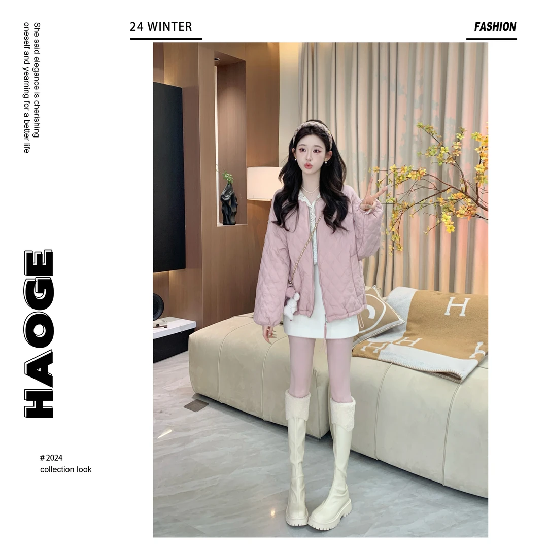 洋洋●棉服外套预Q4WT3405A气质短款时尚休闲秋冬ol百搭小众