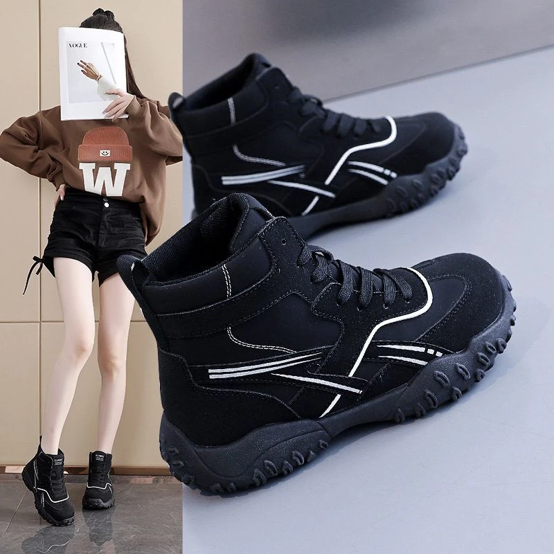 厚底复古高帮马丁靴女2025秋季新款单靴时尚德训短靴女板鞋潮325