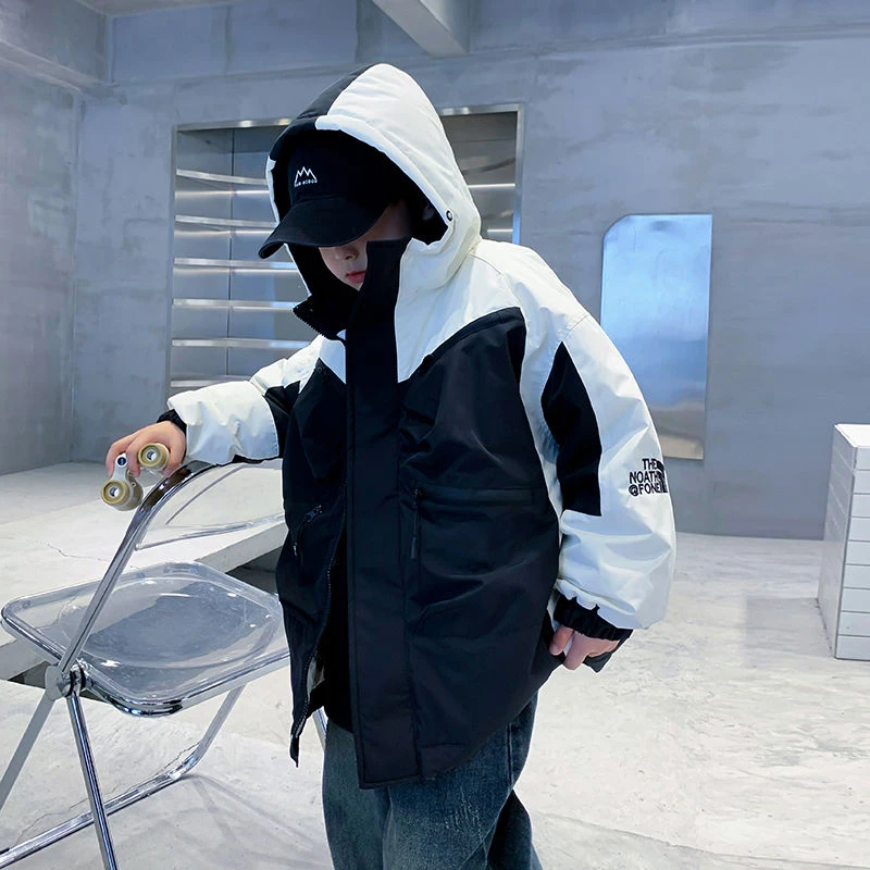 【现货现发】三合一拼色派克棉服2024新中大儿童冬季加厚K234MF3749