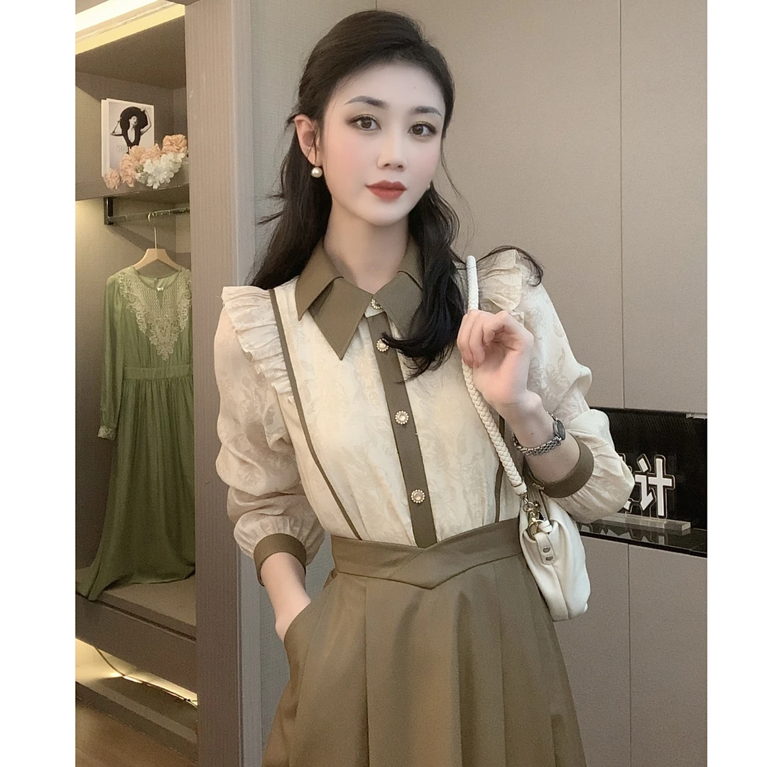 【CICI&GERTCORE】费尔日落 秋款花瓣领印花上衣/长短裙CC243A3088