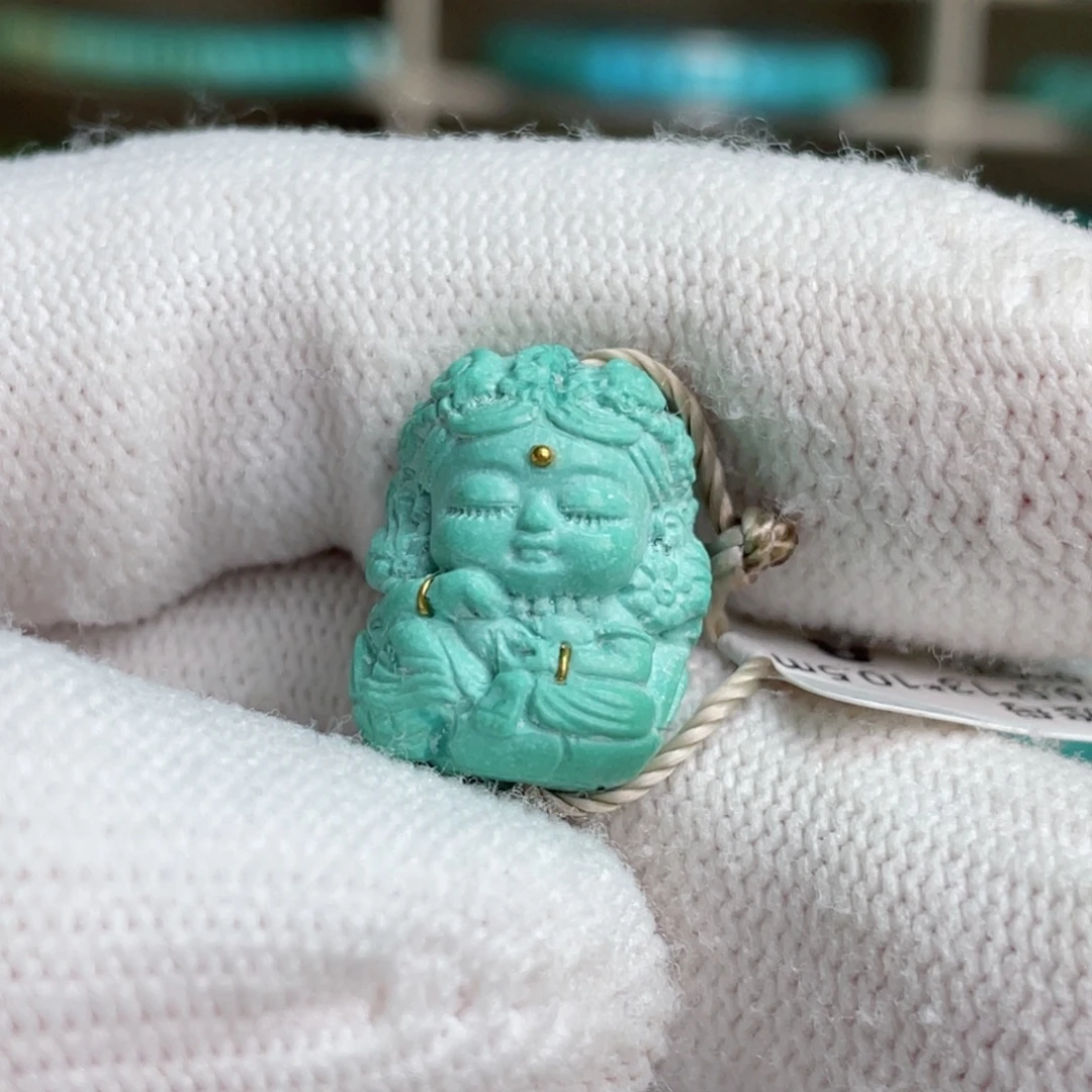 绿松石未镶嵌绿度母8