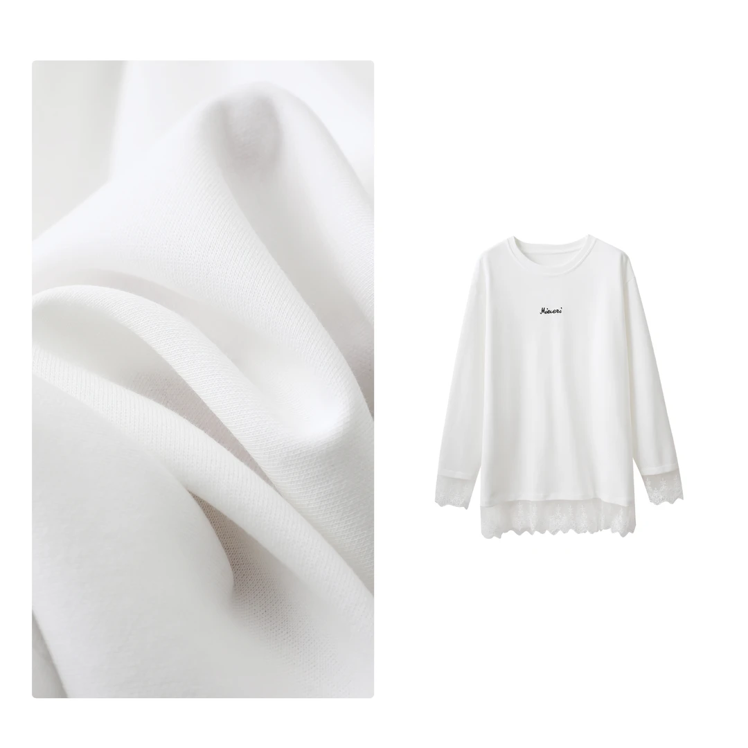 B 门店34&9！气氛感拿捏住了！博主穿搭/叠穿好看蕾丝长袖T恤C20045