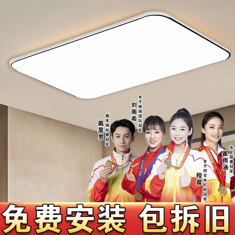 2025年新款长方形灯饰大厅卧室吸顶灯书房间防蚊护眼家用灯具