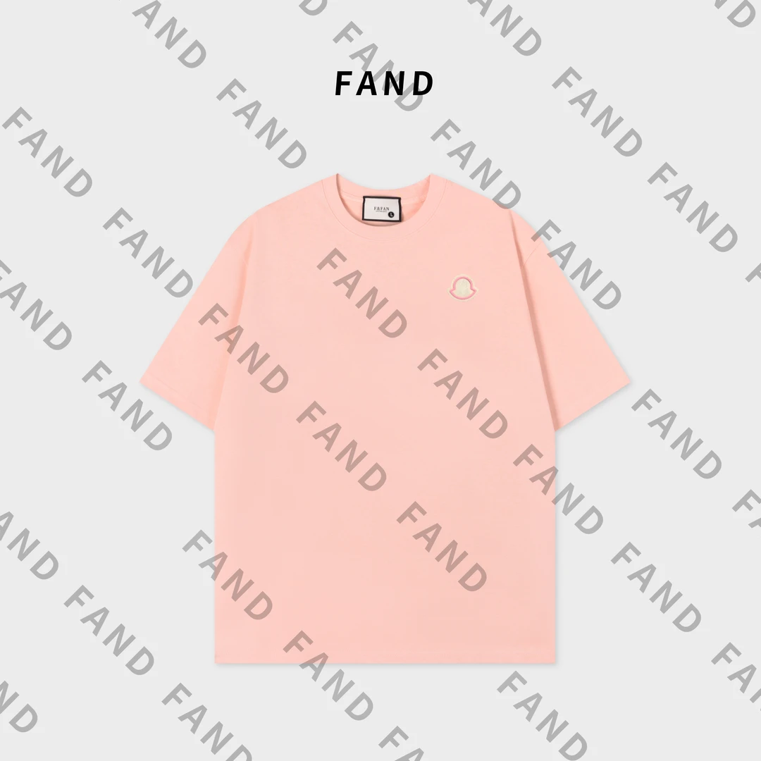 FAND妍妍【Menkou】2025新品夏季情侣装潮牌章仔宽松圆领短袖T恤