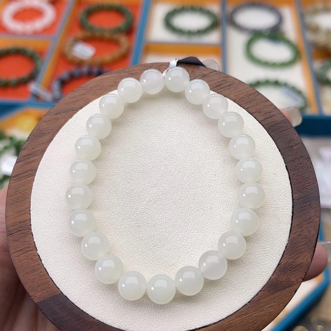 和田玉未镶嵌手串Z42卡8