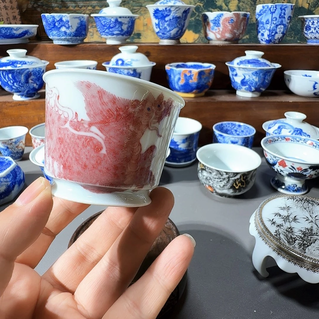 泥塑主人杯手工手绘微微微瑕