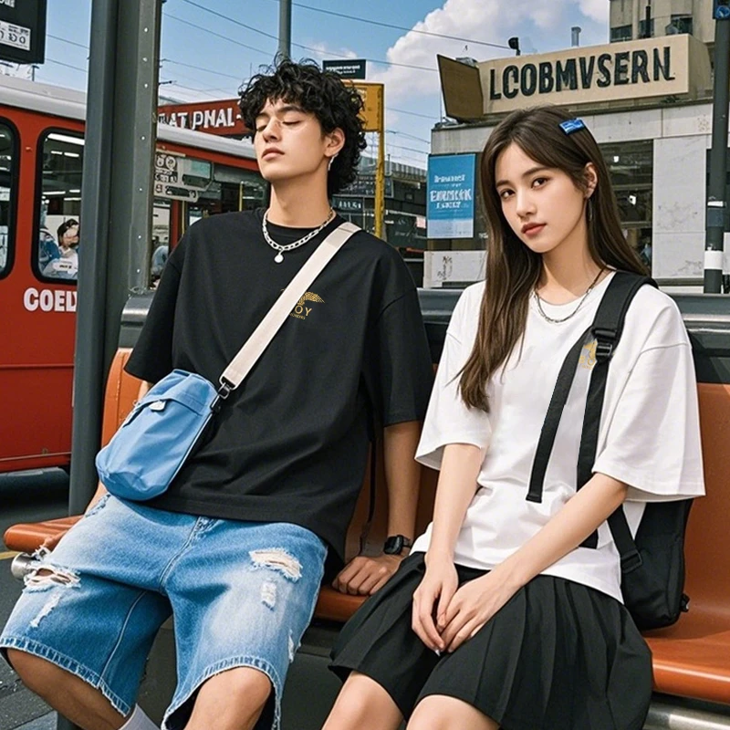 支持鉴定重磅新疆长绒棉短袖圆领云柔水光T打底衫男女纯棉T恤