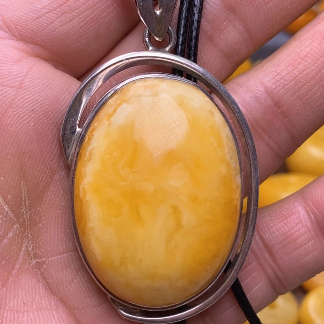 蜜蜡珠宝奇石银S925镶嵌