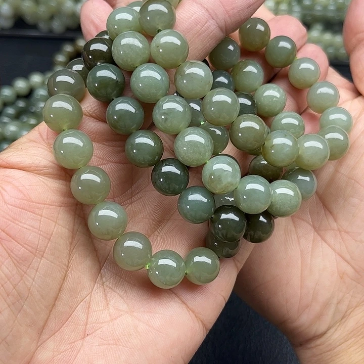 和田玉未镶嵌手链新疆和田玉且末料手串卡12