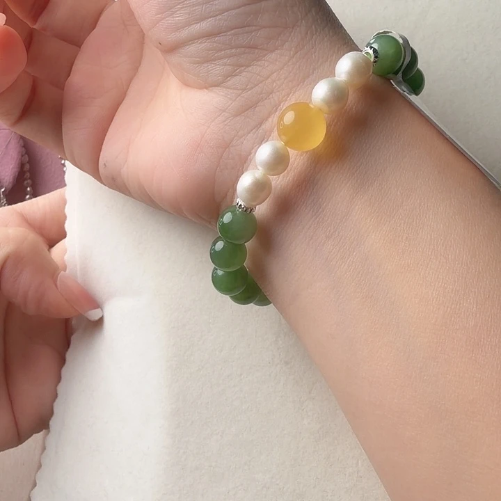 淡水珍珠手绳合金