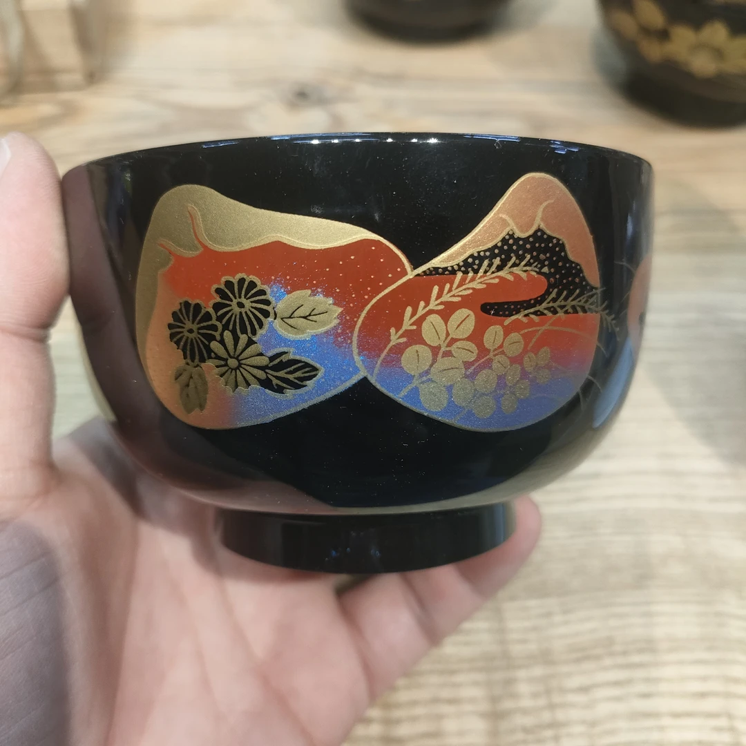日本大漆碗（描金）树脂胎