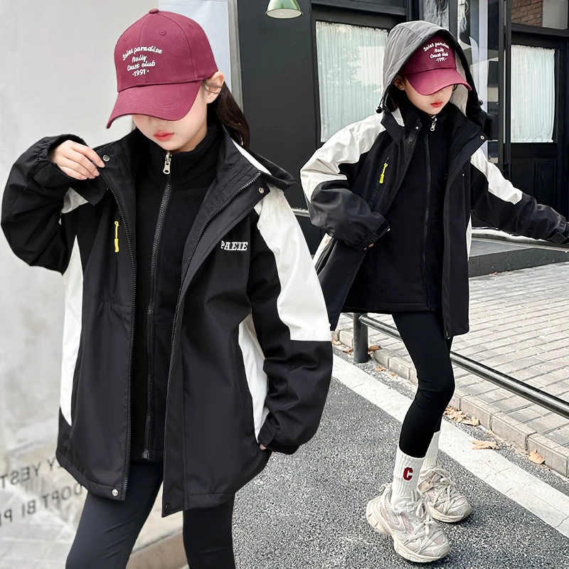 儿童冲锋衣休闲春秋冬季女童中大童