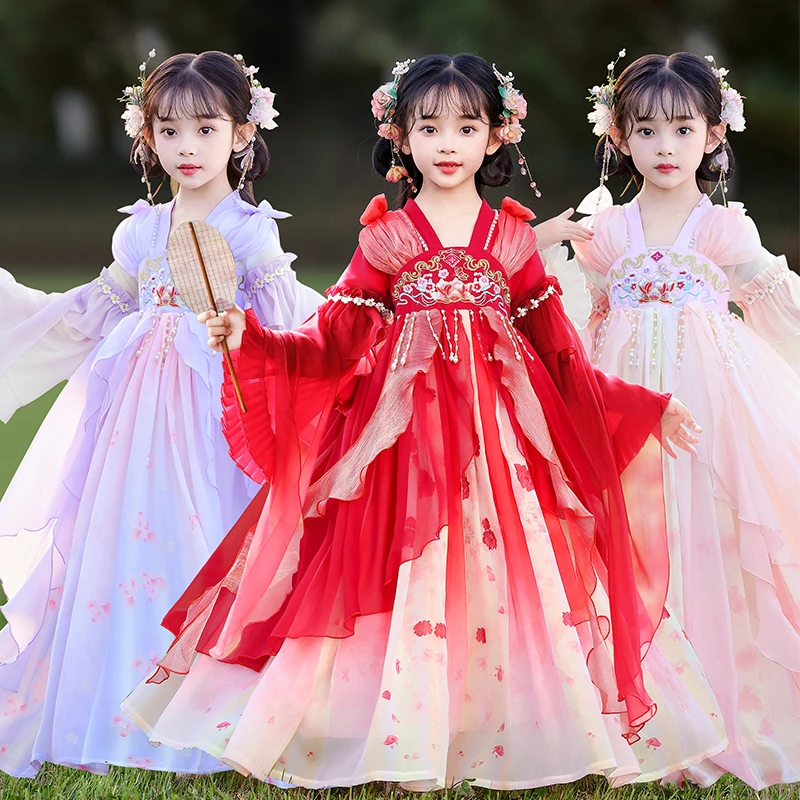 汉服女童夏款古风超仙连衣裙2025新款儿童高端国风古装女孩公主裙
