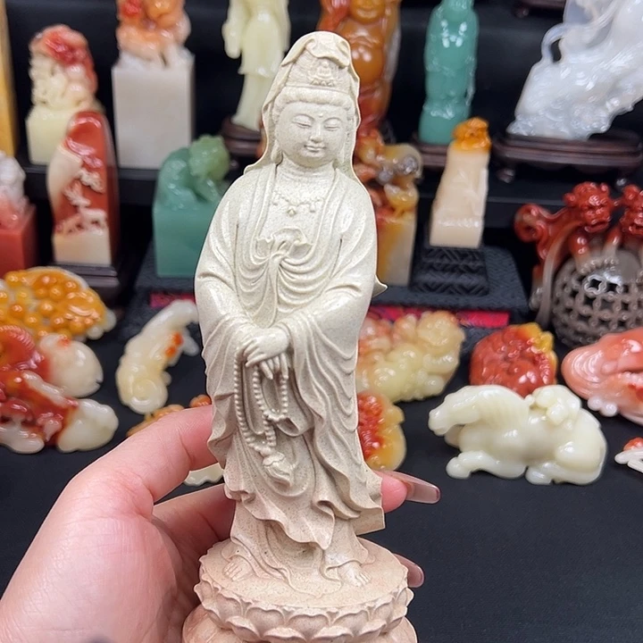 寿山石三秀园石摆件