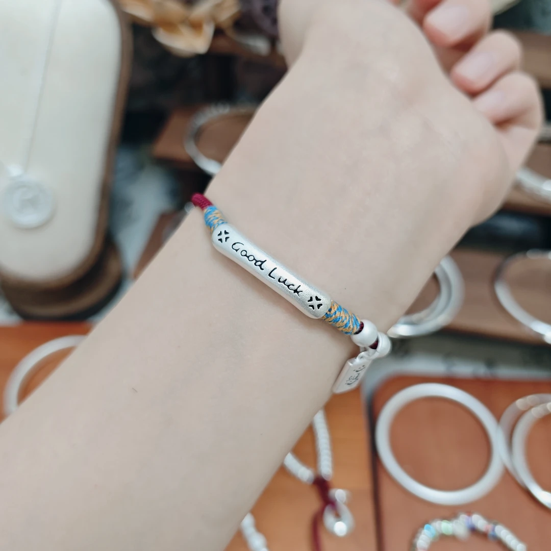 D632 足银9999银手链纯银饰品