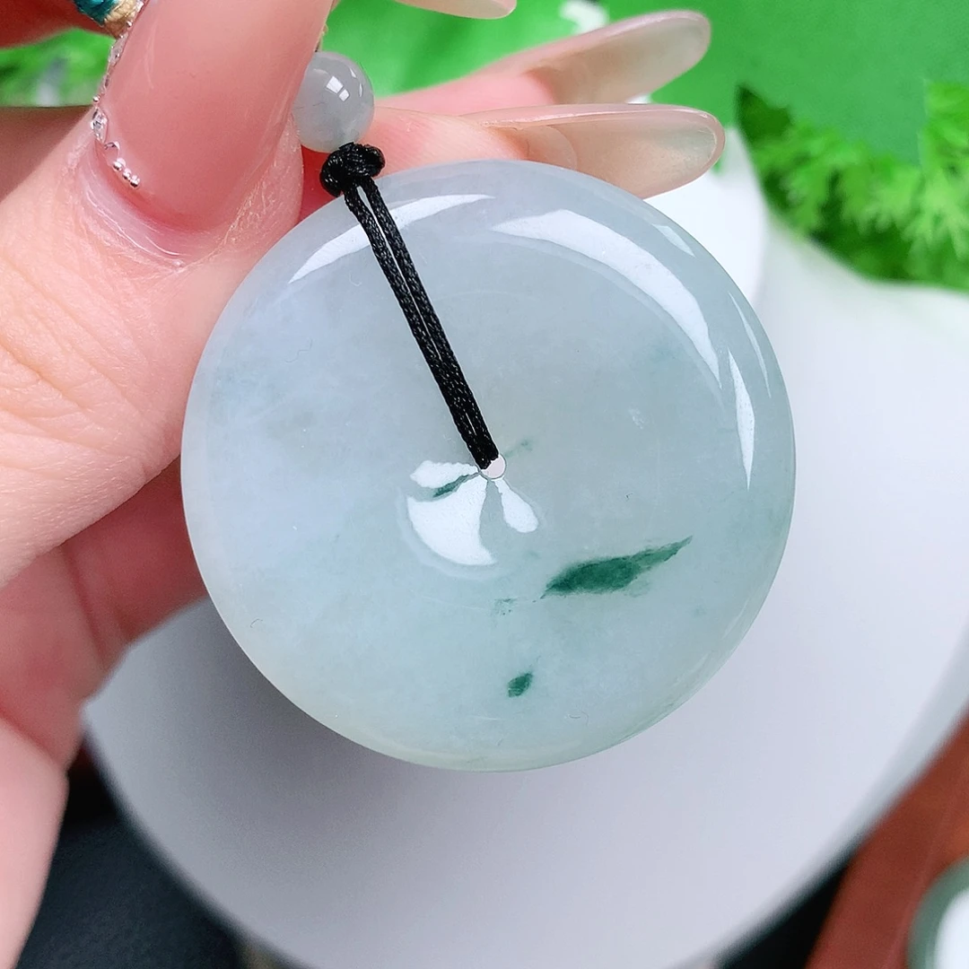 翡翠未镶嵌颈饰平安38.1-6.4