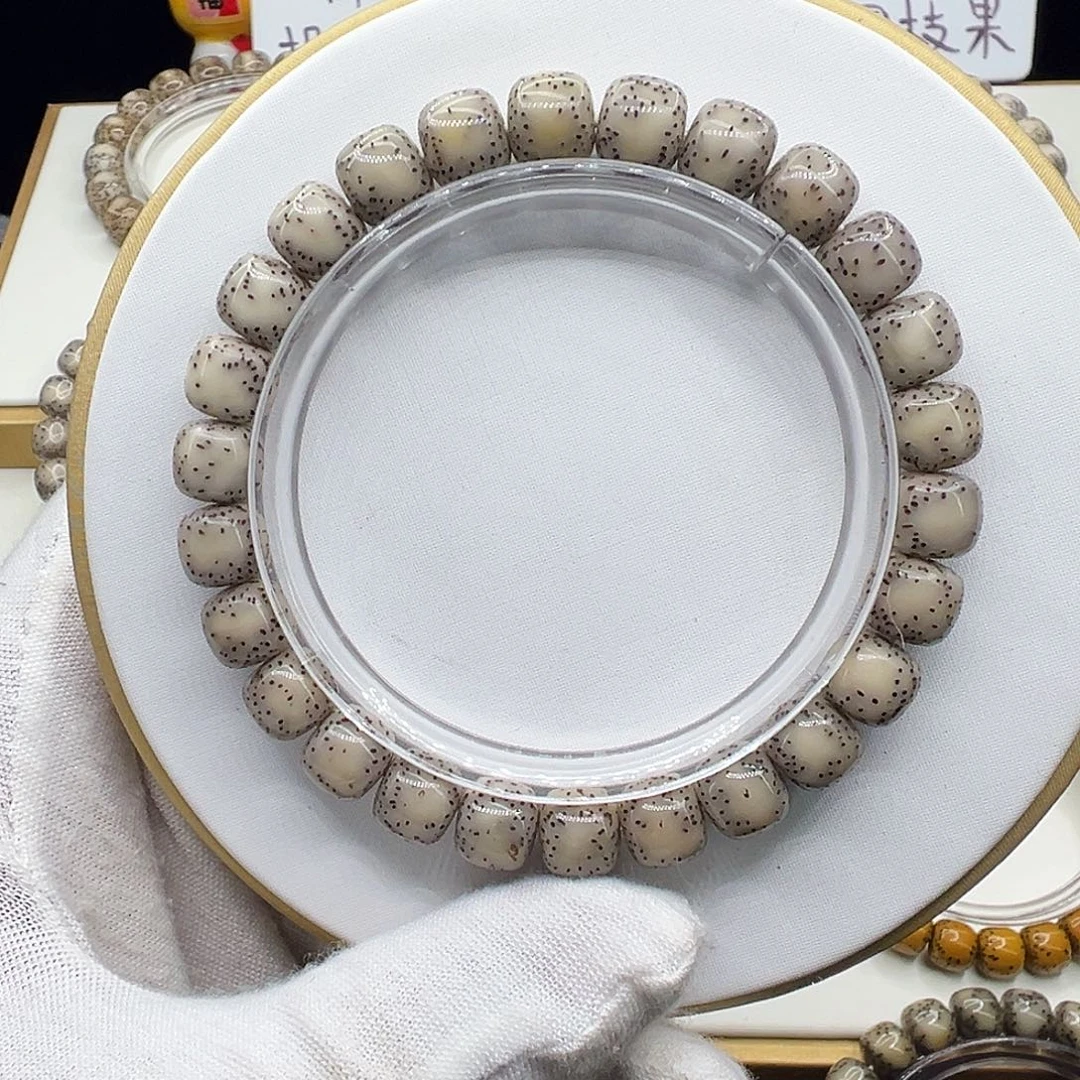 星月菩提手串全玉化冰糖9✖️8侧留白针尖星