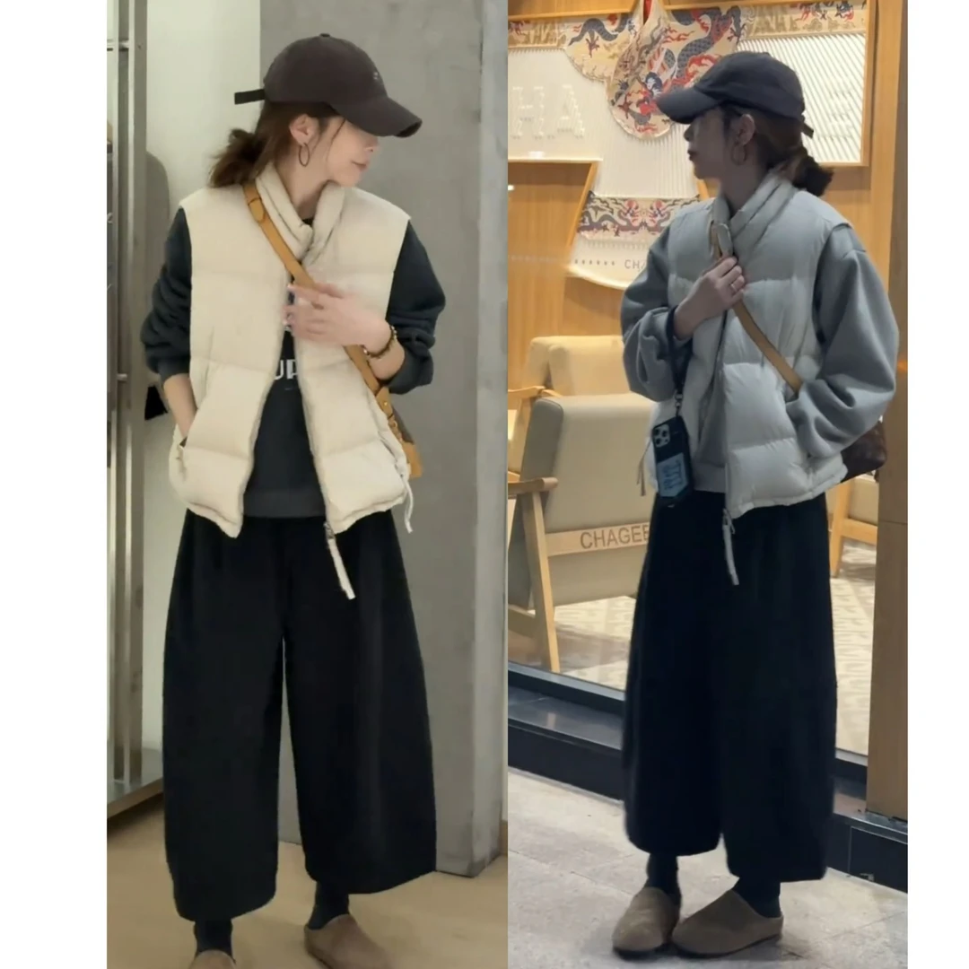 2025秋季新款时尚气质慵懒风休闲气质宽松百搭上衣马甲裤子三件套