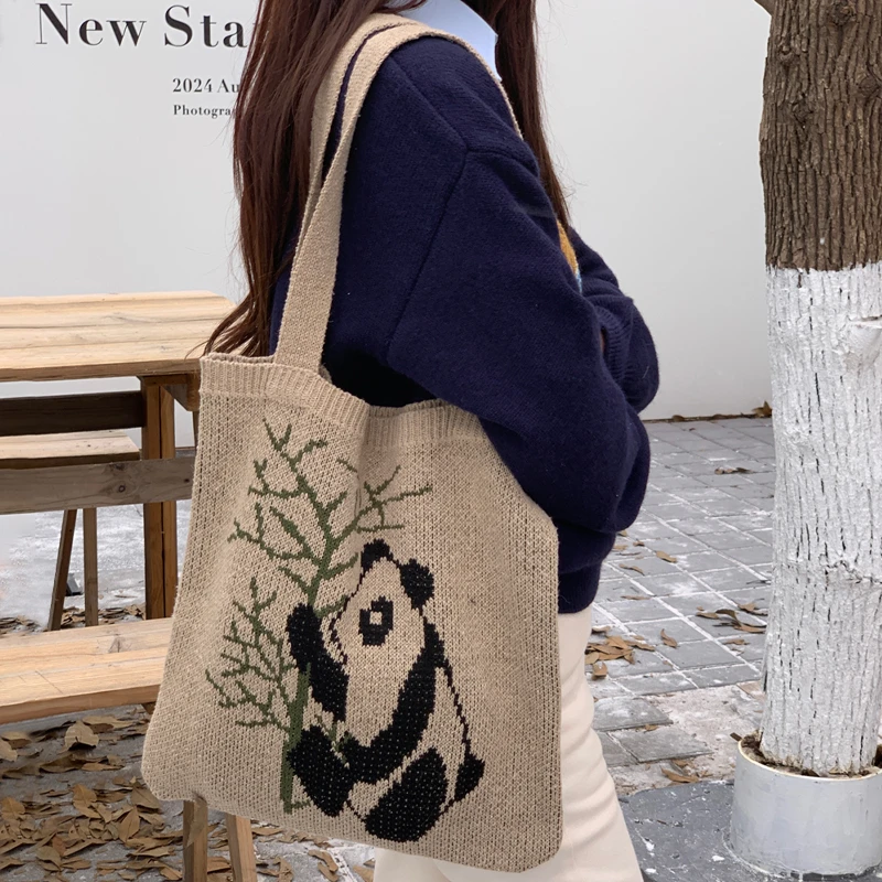 针织包手工毛线编织大容量包包2025新款休闲百搭单肩包通勤托特包