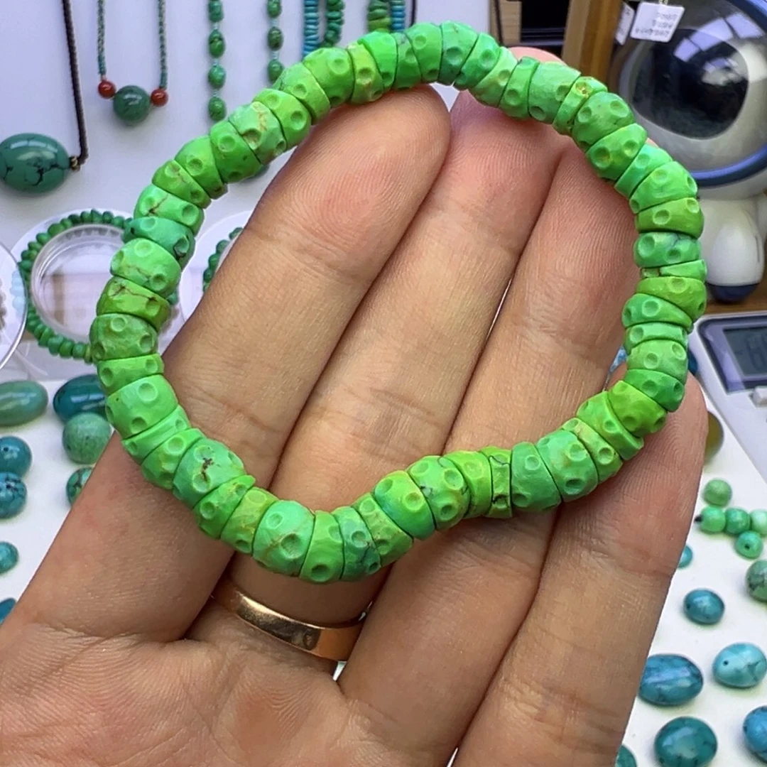 菜籽绿玉化大肠手串