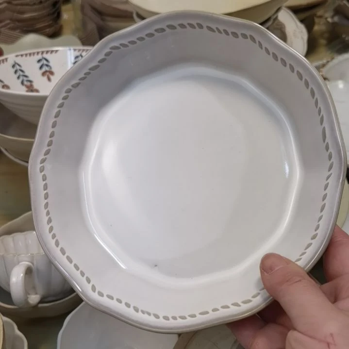 瓷片微瑕麻花辫深盘两个一组