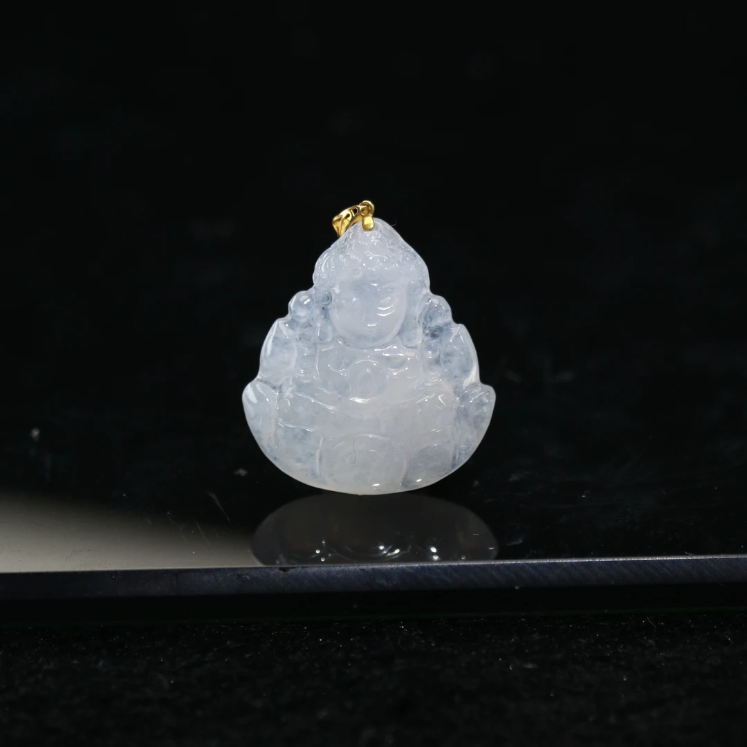 28天然缅甸翡翠A货18k宝宝佛/100343/上海嘉禾拍卖