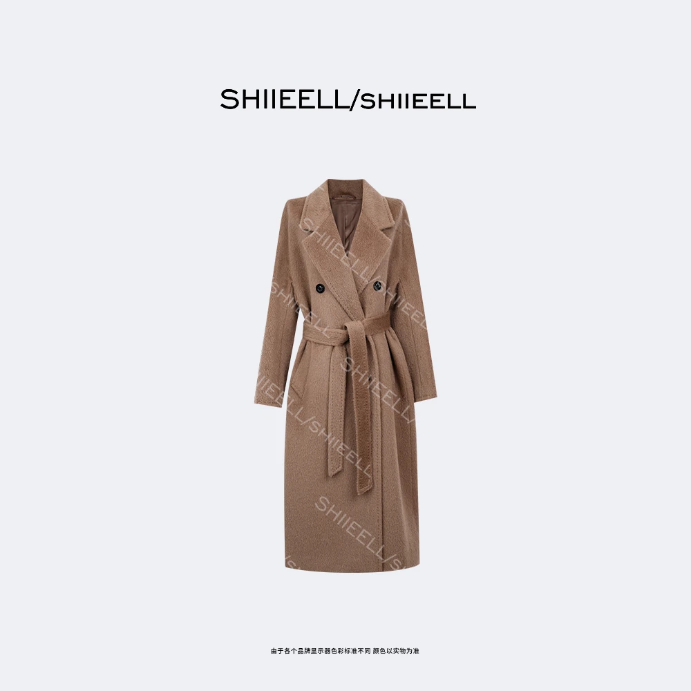 SHIIEELL【韩剧女主】绵羊毛厚款保暖双面呢百搭长款大衣ZW599