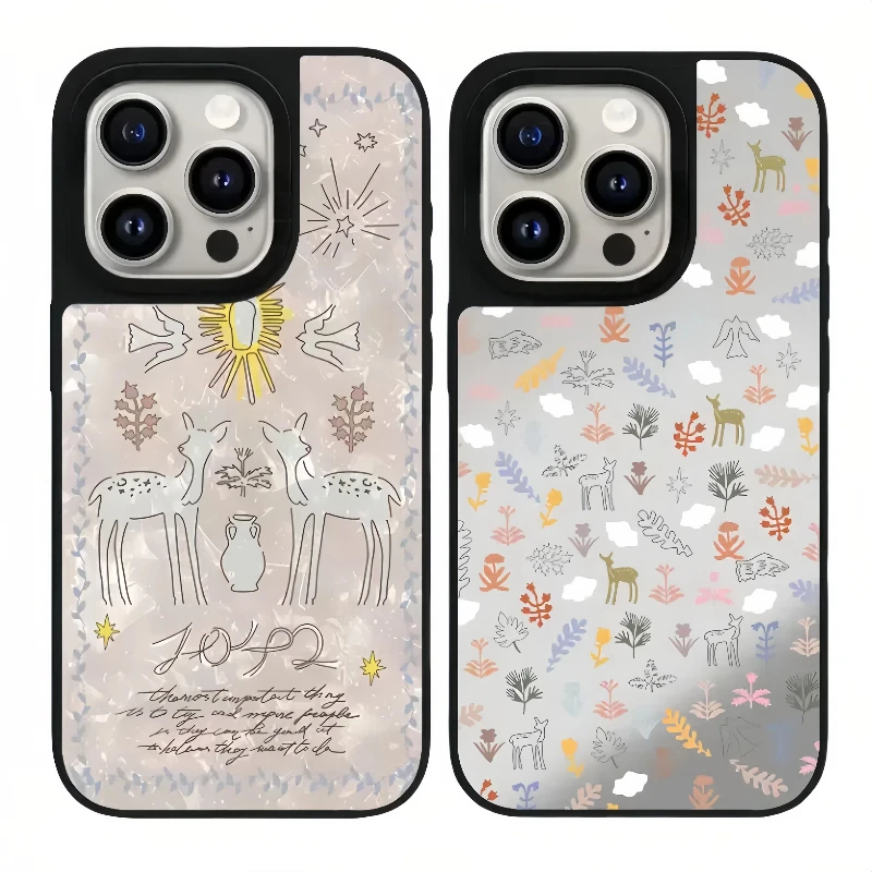 【娜娜森林秘境】潮牌明星同款16promax镜面手机壳适用于iPhone15