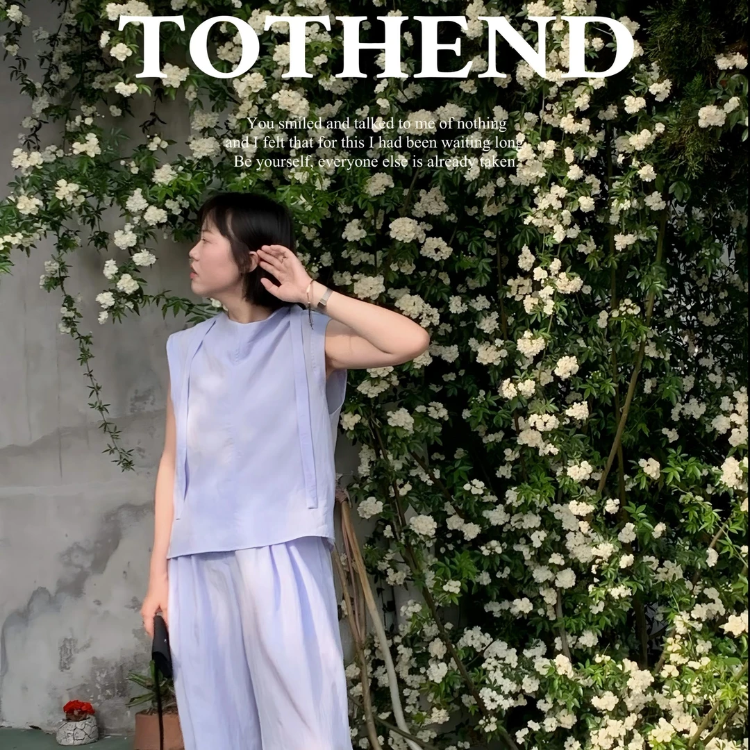 TOTHEND“执业日常”极简轻奢高质感绝绝紫亚麻套装