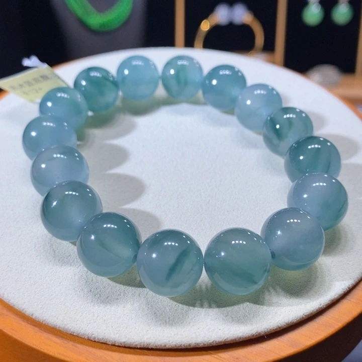 翡翠未镶嵌吊坠(不含链)翡翠高冰飘花手串