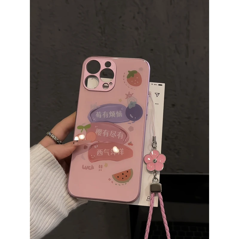 没有烦恼适用苹果16pro创意iPhone15手机壳金属玻璃华为p60小众女