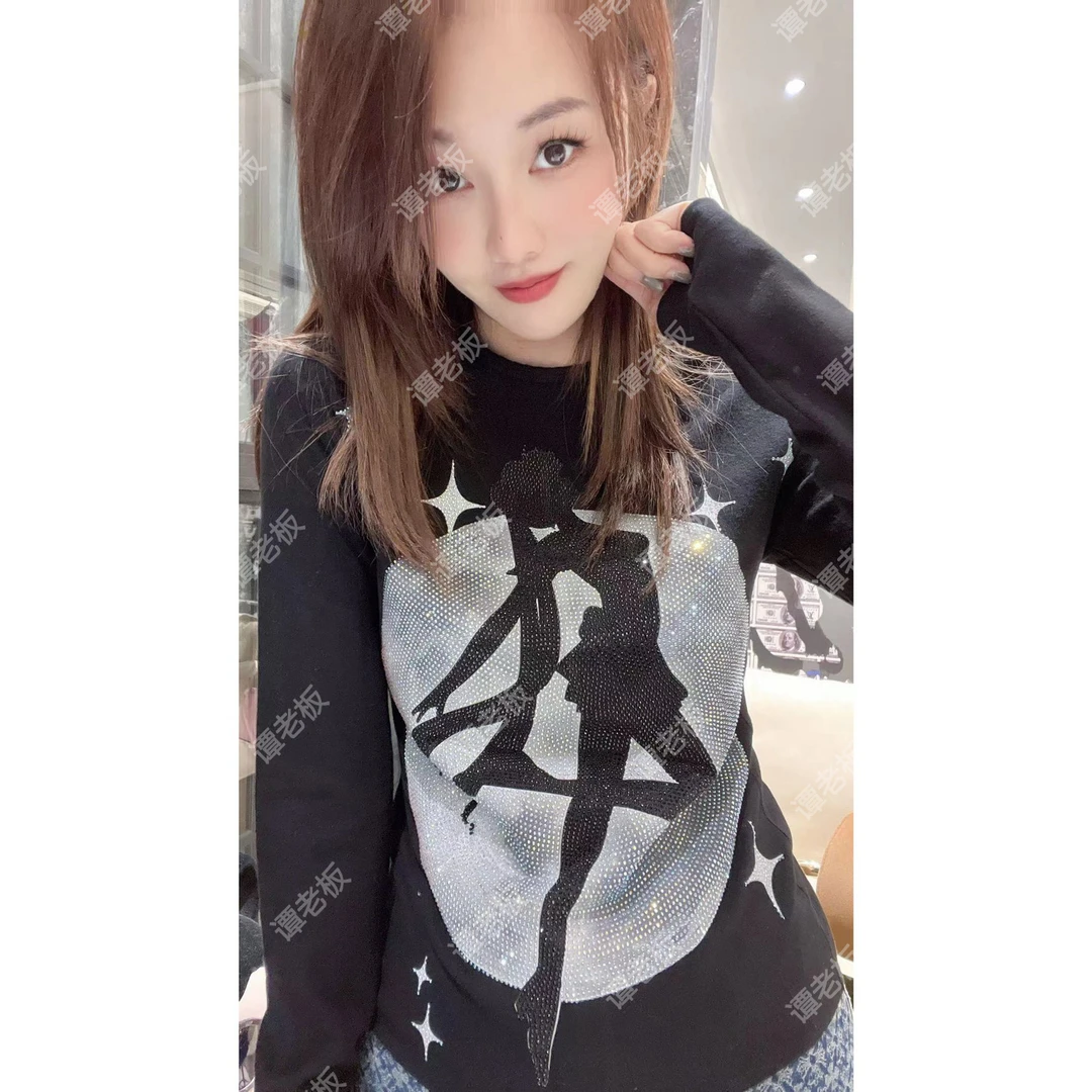 20078长袖美少女年新款夏季女装半袖打底上衣百搭白可爱长袖女ins