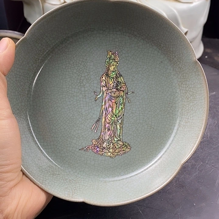 瓷片汝窑的一个花口洗